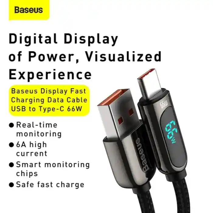 Baseus Display Fast Charging Data Cable USB to Type-C 66W
